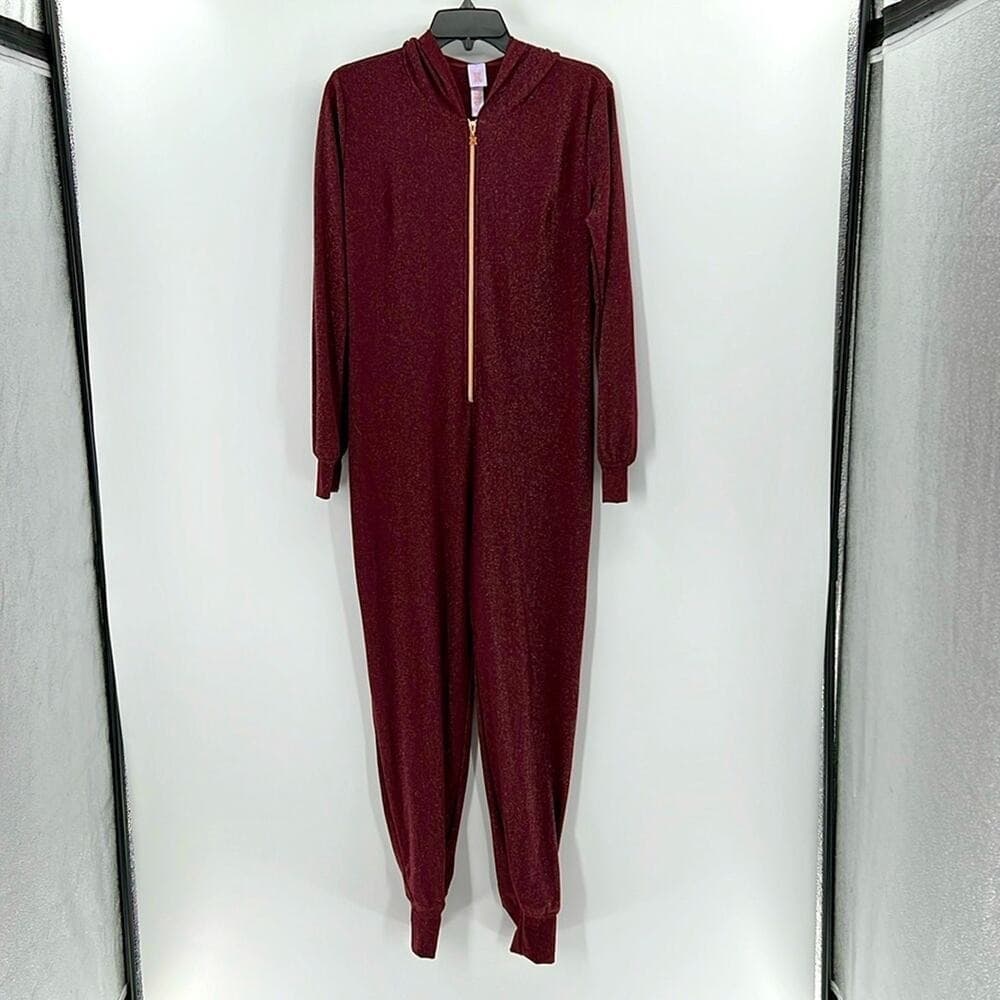 Savage x Fenty Sleep & Shine Hooded Onesie in Red Cocoa - Thumbnail 2
