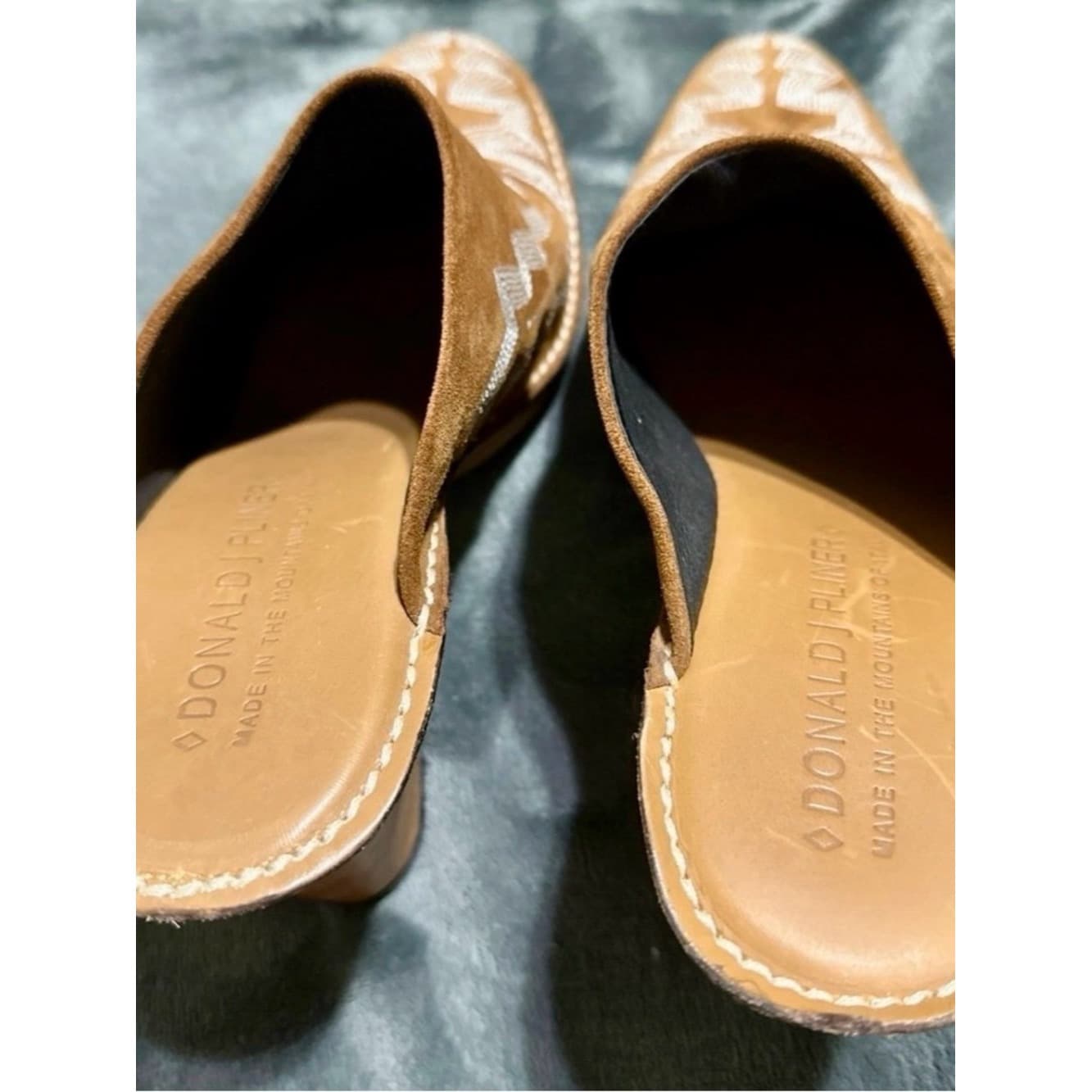 Donald J Pliner Western Couture Bozza Brown Suede Mules - Thumbnail 3