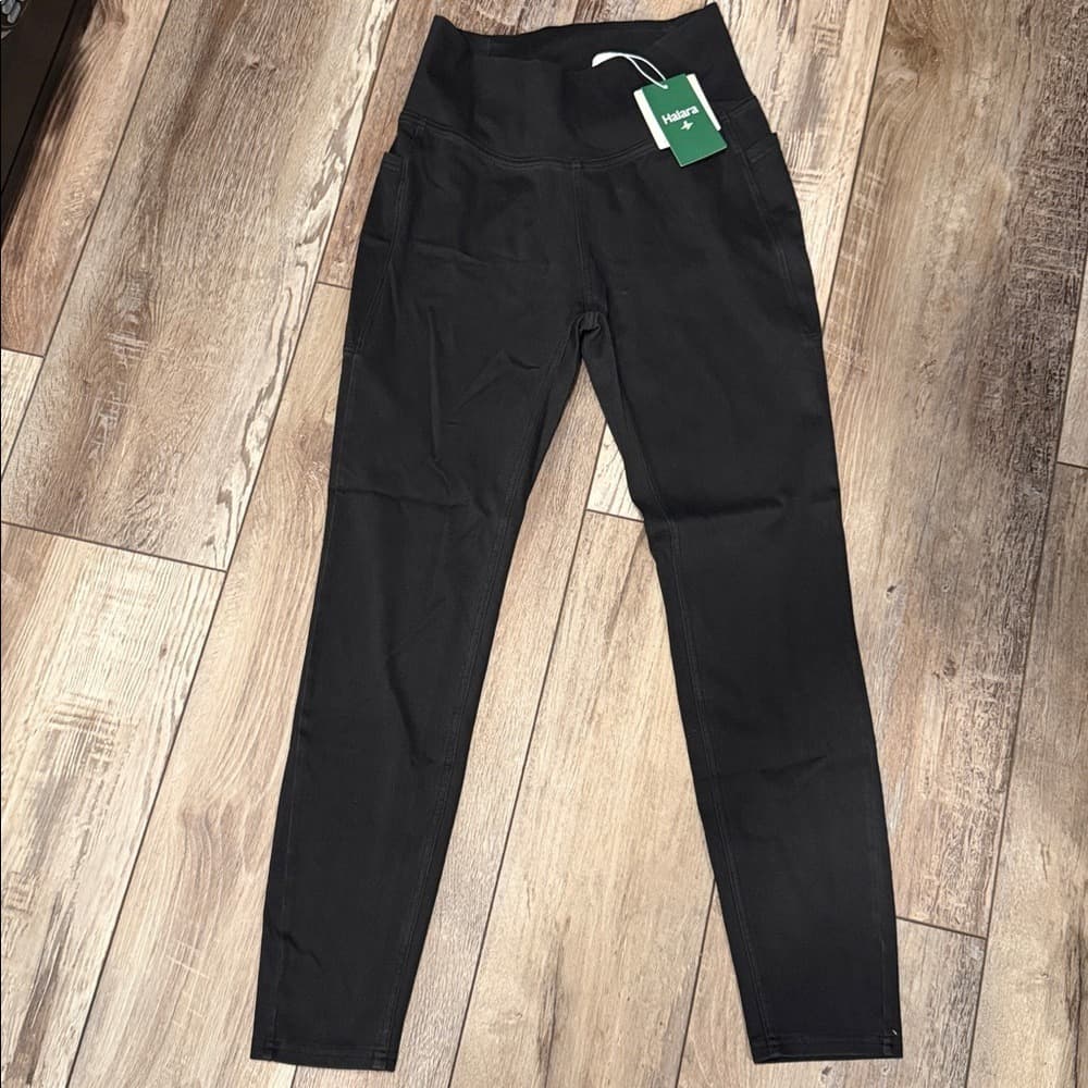 Halara Flex™ Crossover Pocket Denim Work Leggings in Black Denim Size M - Thumbnail 12