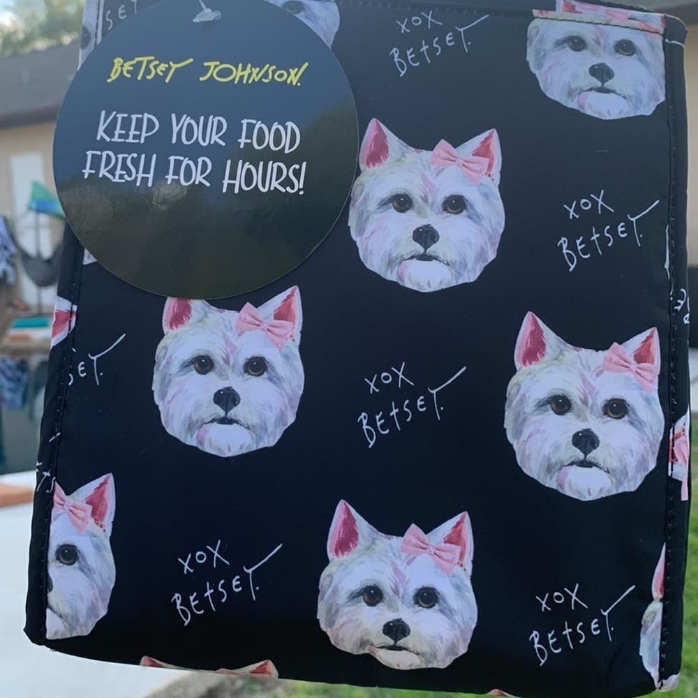 Betsey Johnson Lunch Tote with Westie Dog Print - Thumbnail 4