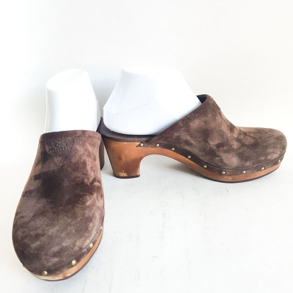 UGG Brown Suede Clogs - Thumbnail 4