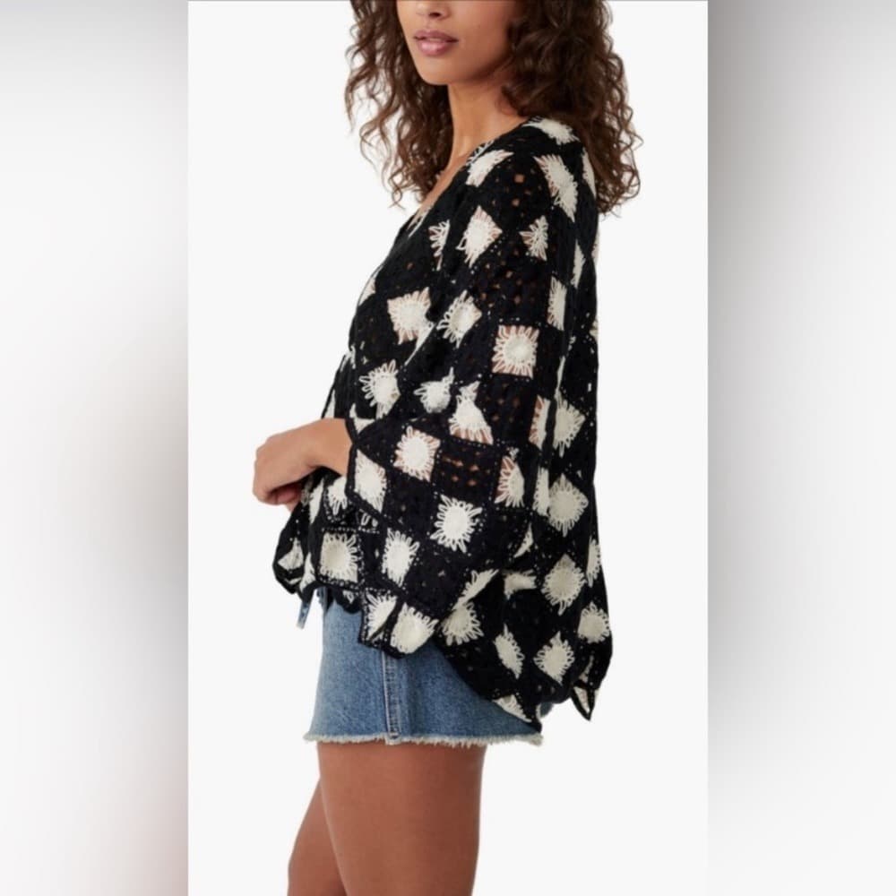 Free People Beach House Crochet Tee - Thumbnail 7