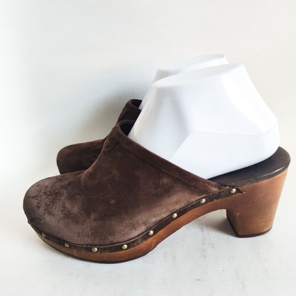 UGG Brown Suede Clogs - Thumbnail 3