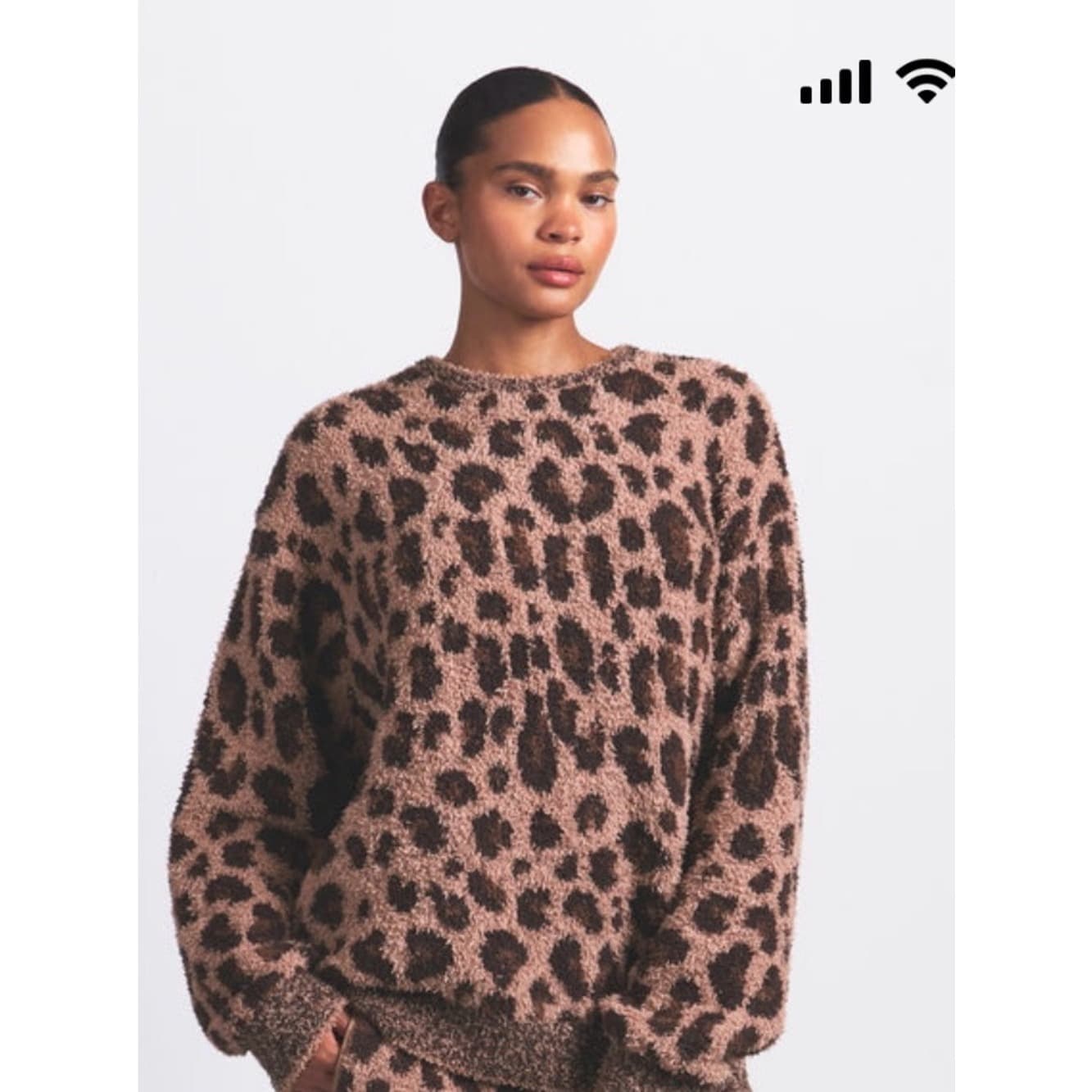 SKIMS Sienna Leopard Print Cozy Top - Image 1