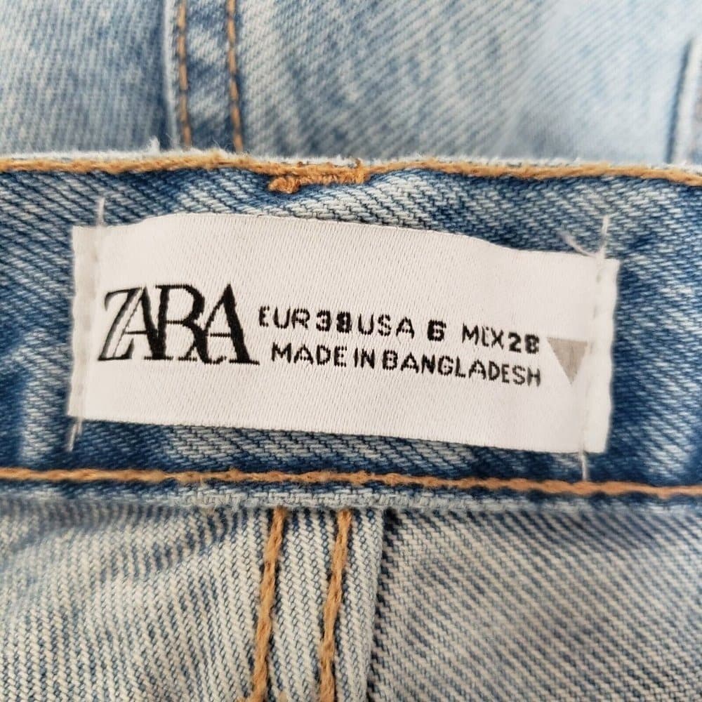 Zara Light Blue Distressed Wide Leg Jeans - Thumbnail 3