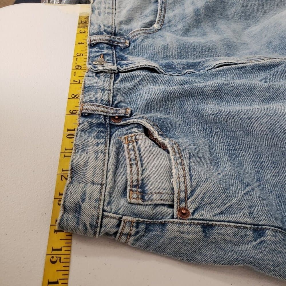 Zara Light Blue Distressed Wide Leg Jeans - Thumbnail 6