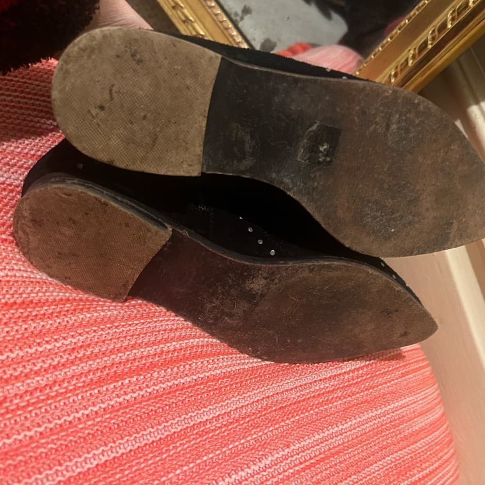 Free People Black Studded Suede Ankle Boots - Thumbnail 7