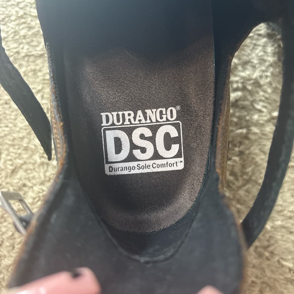 Durango Black and Brown Studded Western Ankle Boots - Thumbnail 6
