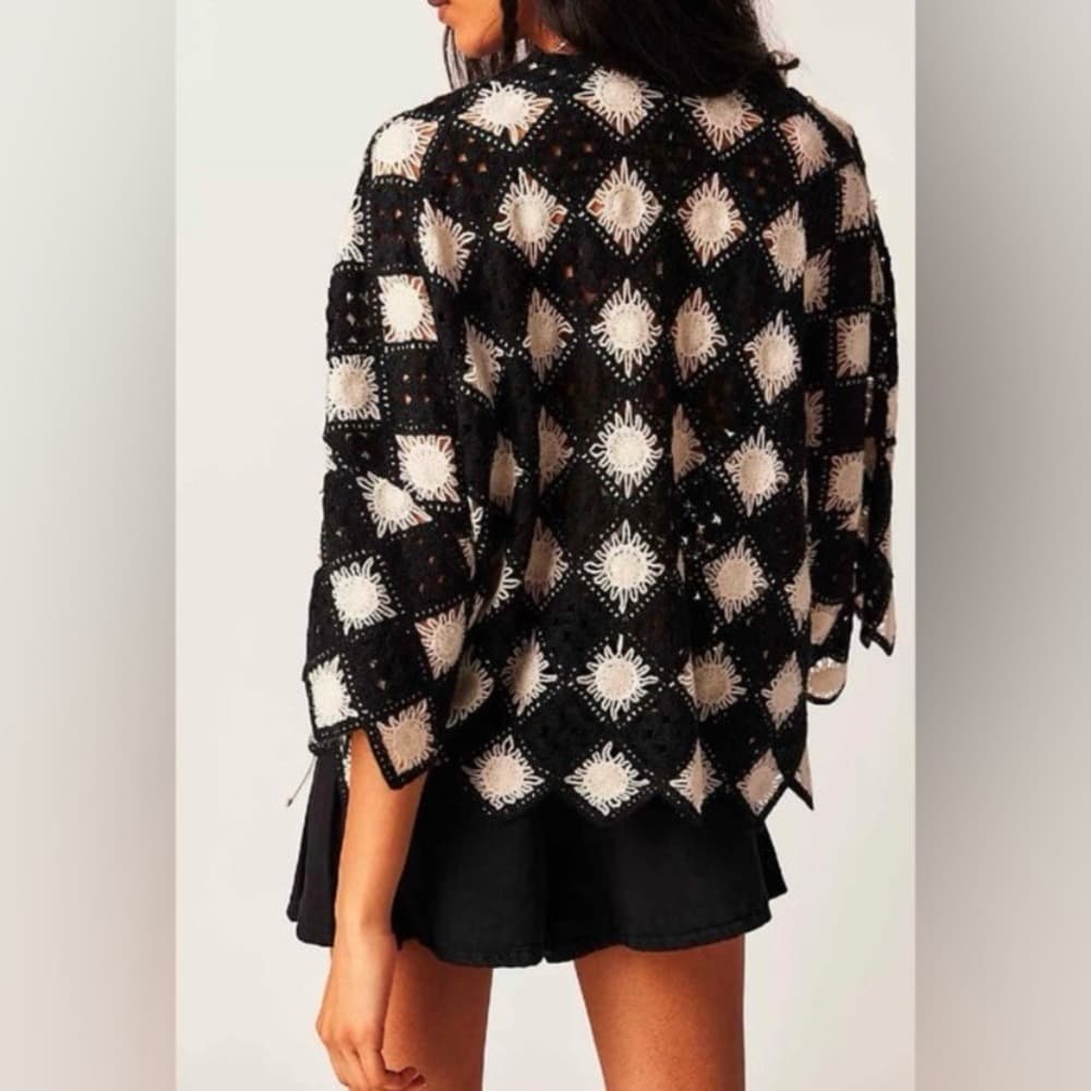 Free People Beach House Crochet Tee - Thumbnail 4