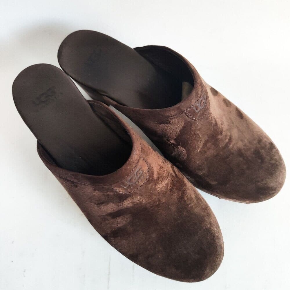 UGG Brown Suede Clogs - Thumbnail 7