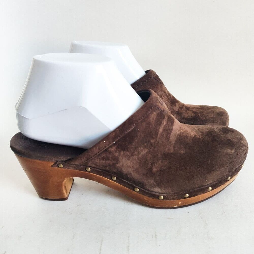 UGG Brown Suede Clogs - Thumbnail 2