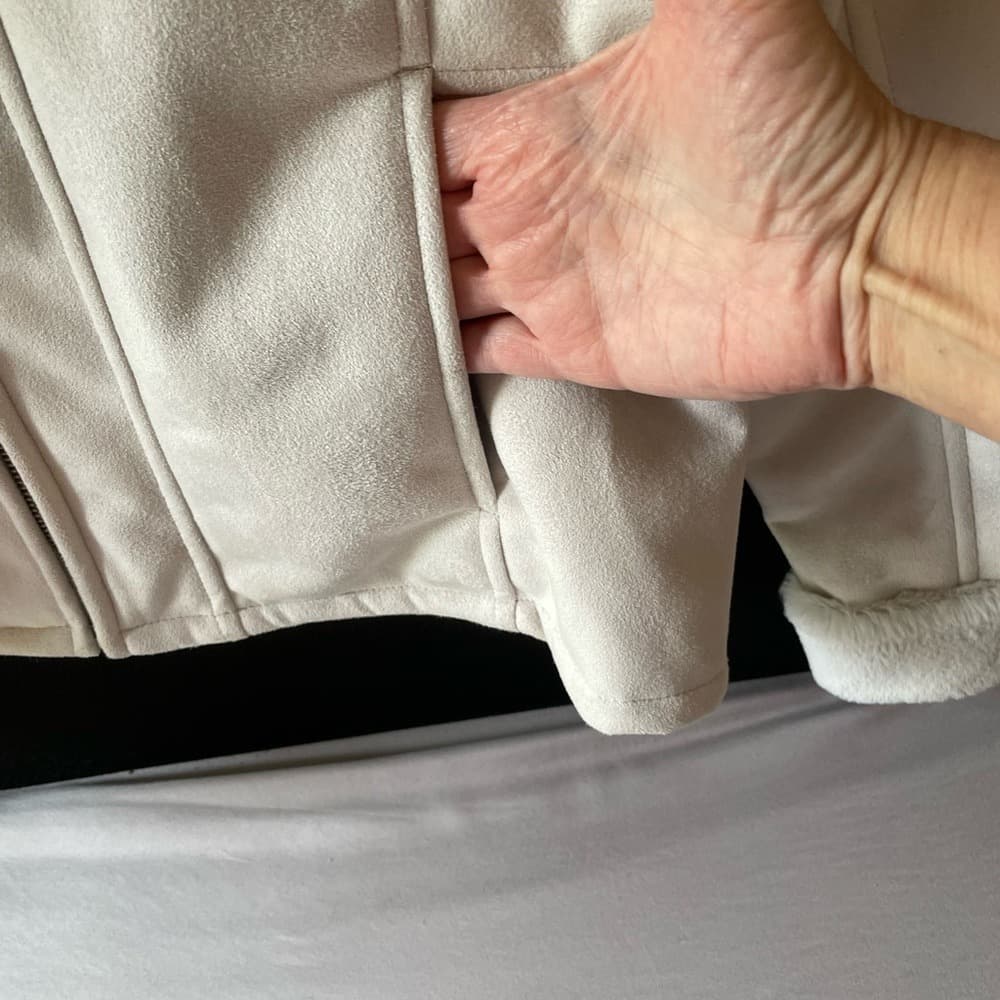 Harley-Davidson Cream Faux Suede Zip Front Jacket - Thumbnail 4
