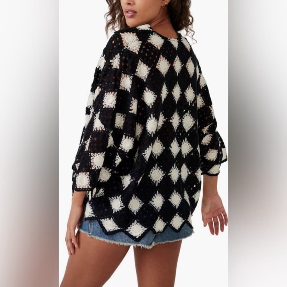 Free People Beach House Crochet Tee - Thumbnail 6