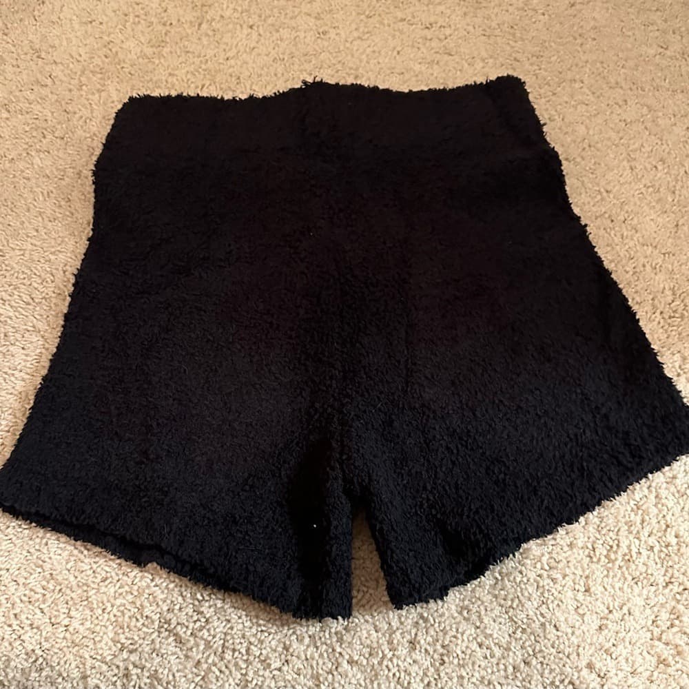 SKIMS Black Cozy Knit Shorts - Thumbnail 4