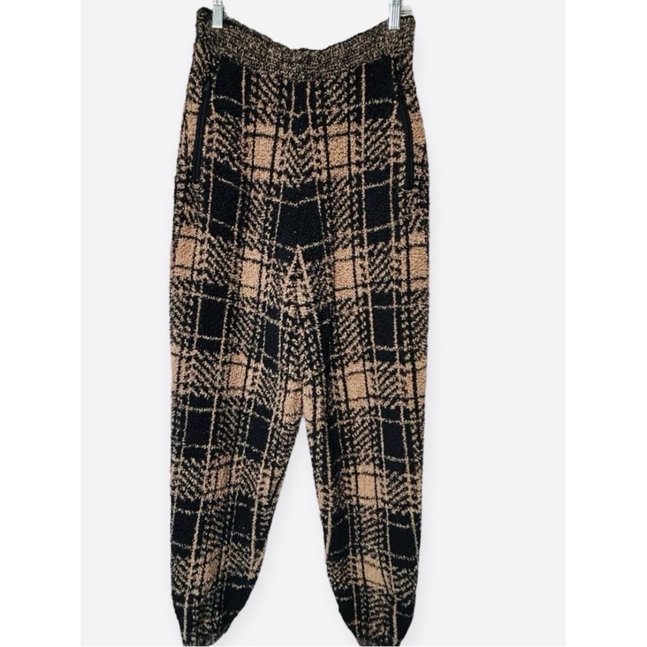 SKIMS Plaid Cozy Lounge Pants - Black & Beige - Thumbnail 2