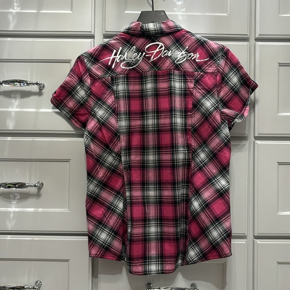 Harley-Davidson Plaid shirt-sleeve Button-Down Shirt - Thumbnail 2