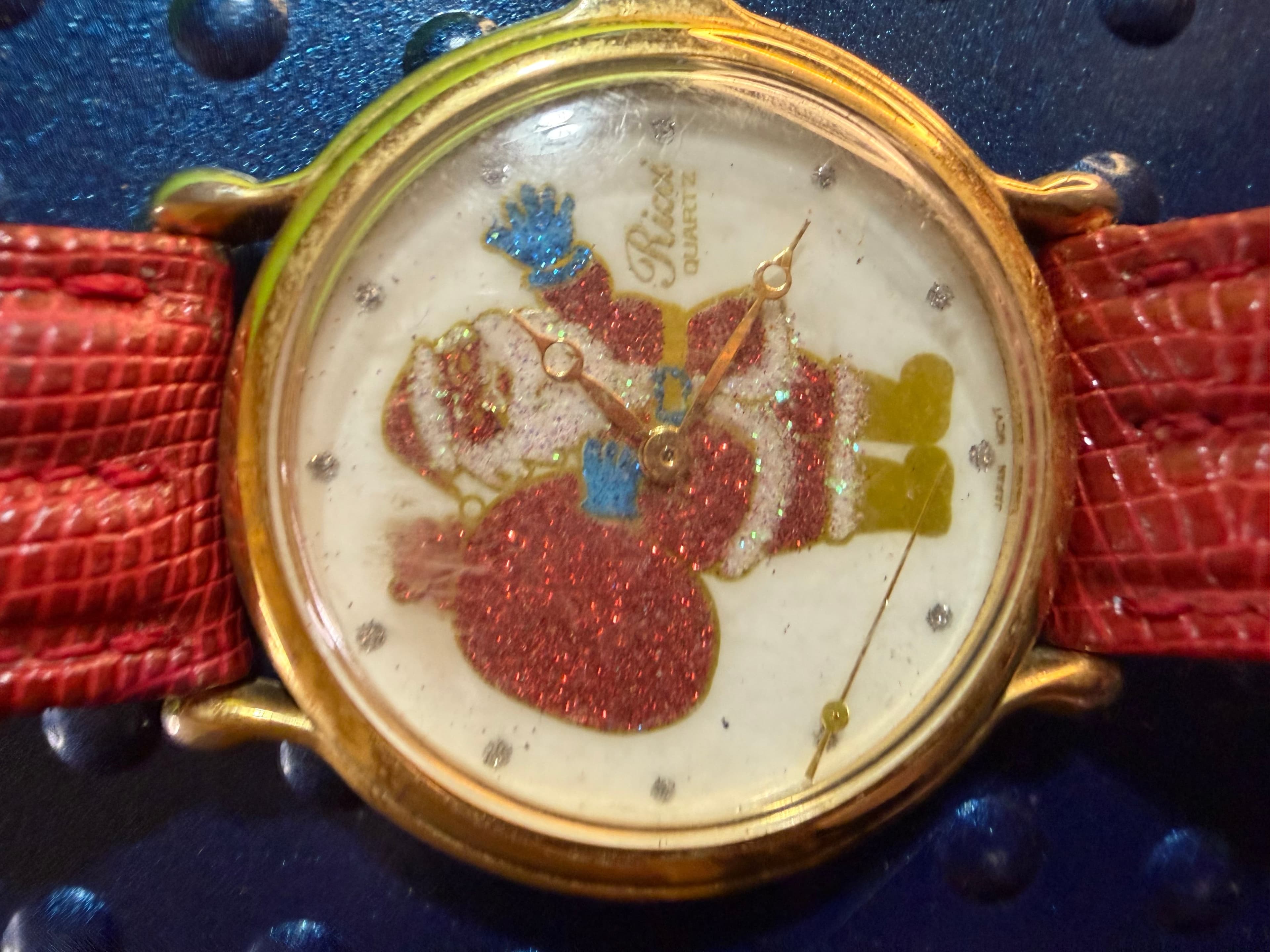 Rico Quartz Santa Design Watch with Red Strap - Thumbnail 2