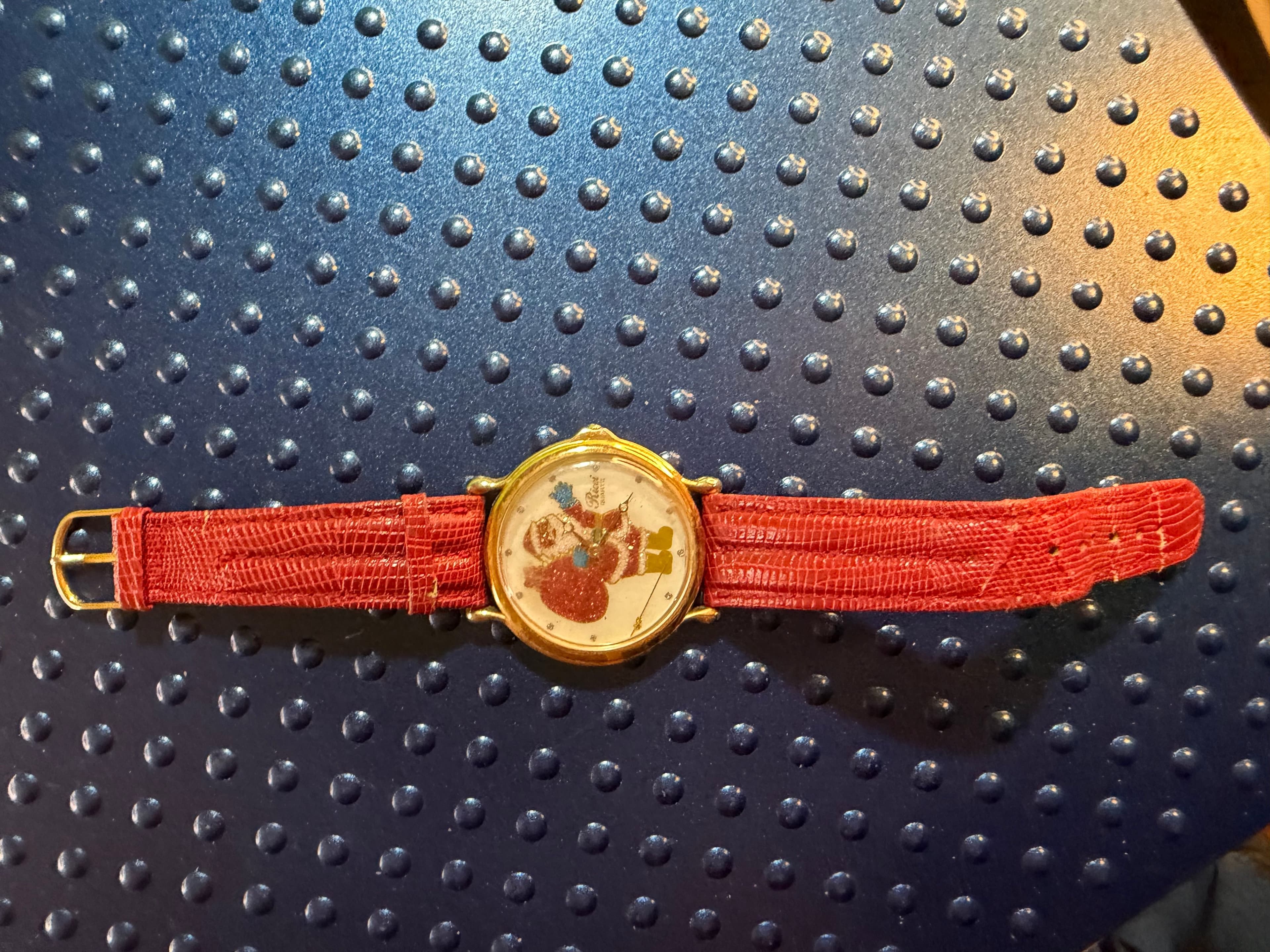 Rico Quartz Santa Design Watch with Red Strap - Image 1