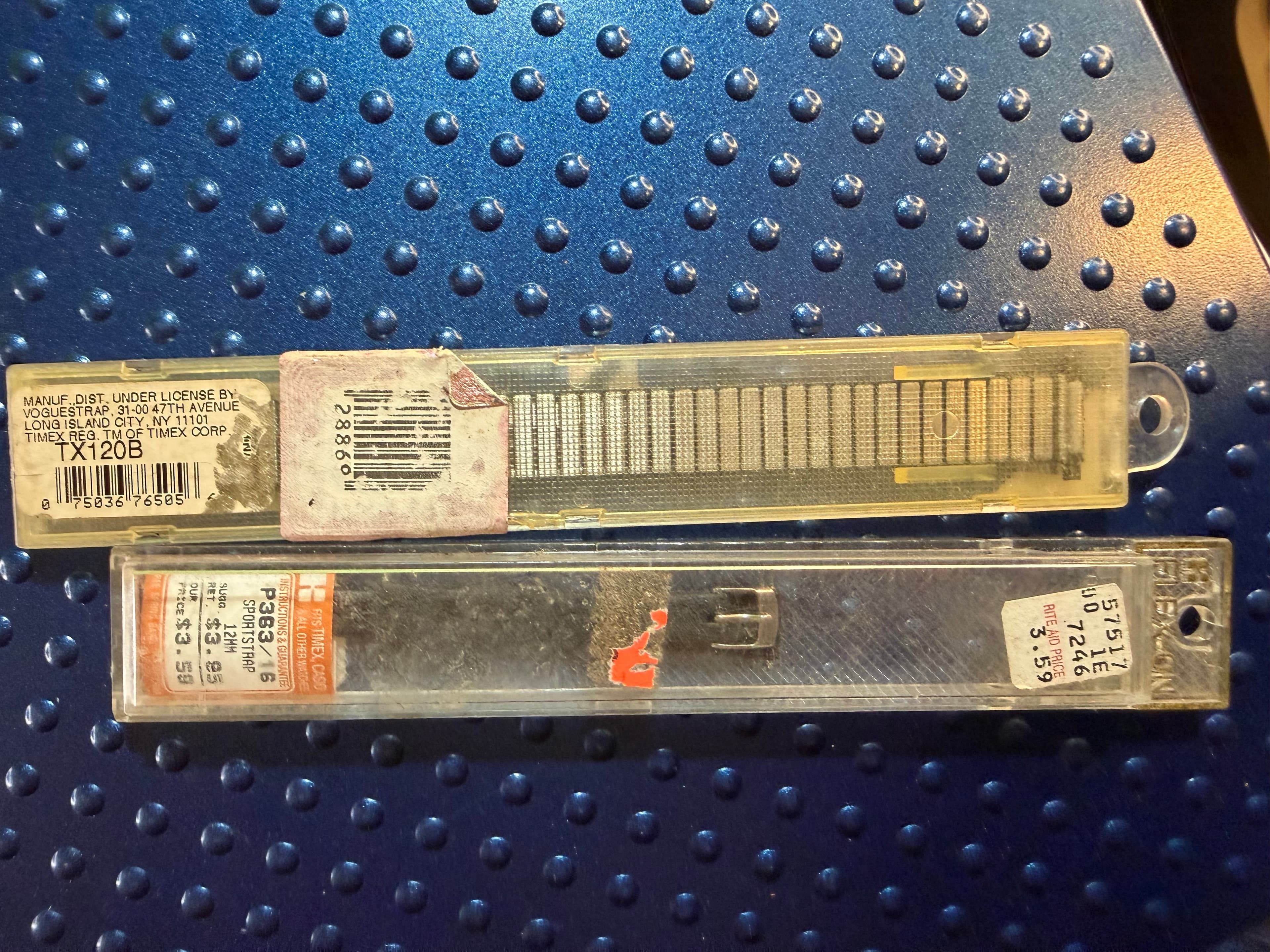 Timex TX120B and P36 Long Watch Bands in Original Packaging - Image 1
