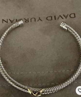 David Yurman X 5 mm Cuff Bracelet 925 Sterling Silver - Thumbnail 3