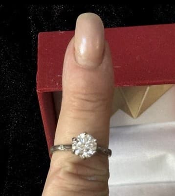 Lab Created Diamond 2ctw 14 Kt White Gold Ring New Comes W/ Box Size 7 - Thumbnail 2