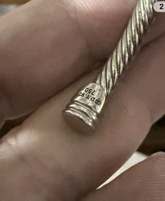 David Yurman X 5 mm Cuff Bracelet 925 Sterling Silver - Thumbnail 2