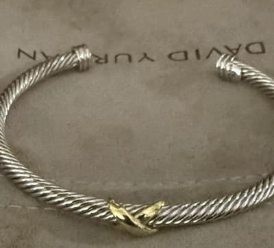 David Yurman X 5 mm Cuff Bracelet 925 Sterling Silver - Thumbnail 4