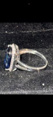 8 Ct Treated Blue Sapphire & Topaz 925 Sterling Silver Ring Sz 7 - Thumbnail 2