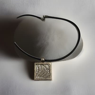 Silpada Necklace With Leather And Sterling Silver Pendant 16 Inches - Image 1