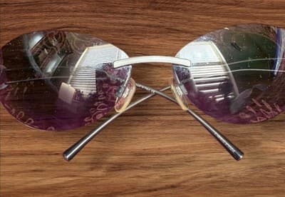 Chanel Sunglasses Rimless Purpleish Lens With Silver Chrome Sides Authentic - Thumbnail 10