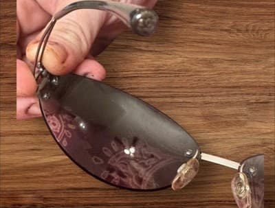 Chanel Sunglasses Rimless Purpleish Lens With Silver Chrome Sides Authentic - Thumbnail 8