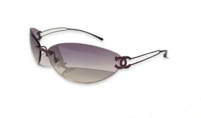 Chanel Sunglasses Rimless Purpleish Lens With Silver Chrome Sides Authentic - Thumbnail 3