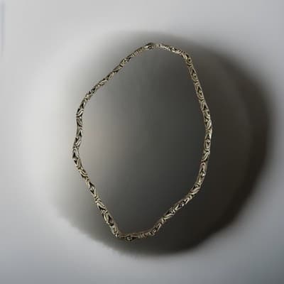 8 Mm Bysantine Sterling Silver 20 Inches Necklace For Unisex 925 - Thumbnail 2