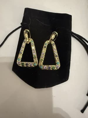 Heidi Daus Multi Color Stone Necklace And Matching Earrings Gold Tone Realy Pret - Thumbnail 7