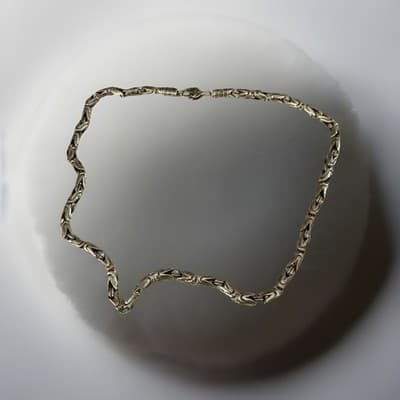 8 Mm Bysantine Sterling Silver 20 Inches Necklace For Unisex 925 - Thumbnail 3