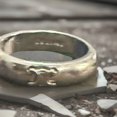 Celine Sterling Silver Band With Cc On Front Size 7 - Image 1