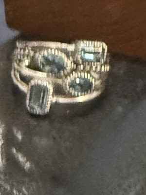 Stacked Light Blue Topaz Ring Size 7 New Sterling Silver 925 - Thumbnail 2
