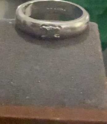 Celine Sterling Silver Band With Cc On Front Size 7 - Thumbnail 4