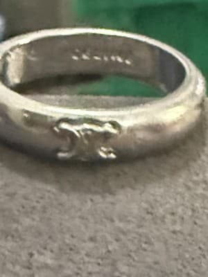 Celine Sterling Silver Band With Cc On Front Size 7 - Thumbnail 3