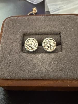 Platinum 3.0 Ctw Lab Diamond Earrings Solitaire Bezel Earrings - Thumbnail 3