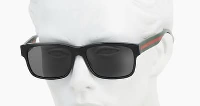 GUCCI GG0024S 003 Round SquareBlack Grey 58 mm Mena Sunglasses - Image 1