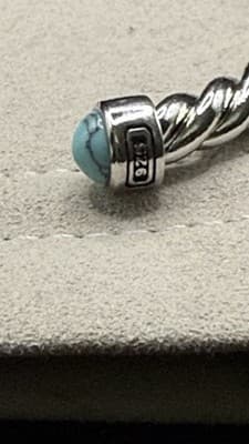 David Yurman Blue Turquoise Men’s Cable Bracelet Unisex Size Large - Thumbnail 3