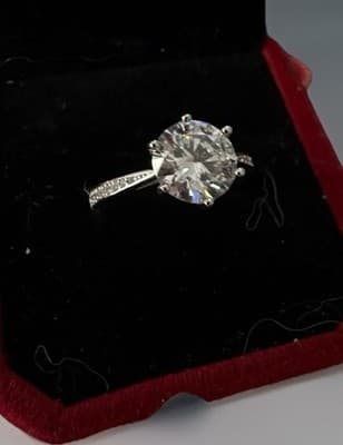 2 Ct Lab Created Diamond Engagement Ring 14 K Solid White Gold Ring Sz 7 - Thumbnail 6