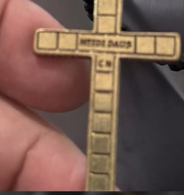 Heidi Daus Black Long Necklace 32 Inches With Gold Cross In The Middle - Thumbnail 2