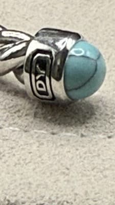 David Yurman Blue Turquoise Men’s Cable Bracelet Unisex Size Large - Thumbnail 6