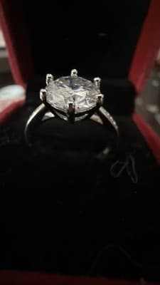 2 Ct Lab Created Diamond Engagement Ring 14 K Solid White Gold Ring Sz 7 - Thumbnail 2