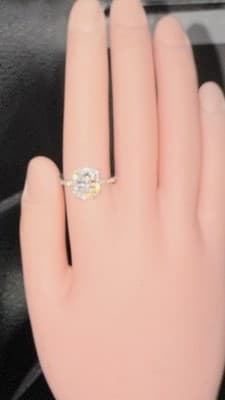 Lab Created 3 Ct Diamond Ring Size 7 14 K Solid White Gold - Thumbnail 7