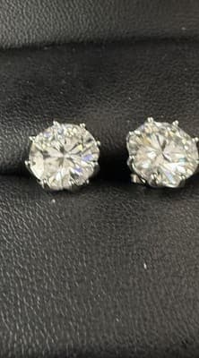 3 Ctw Lab Created Diamond Stud Earrings - Thumbnail 2