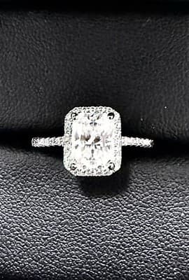 Lab Created 3 Ct Diamond Ring Size 7 14 K Solid White Gold - Thumbnail 2