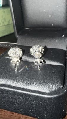 Pompeii 4 Ct Round Diamond Stud Earrings - 14K White Gold Lab Created - Thumbnail 8